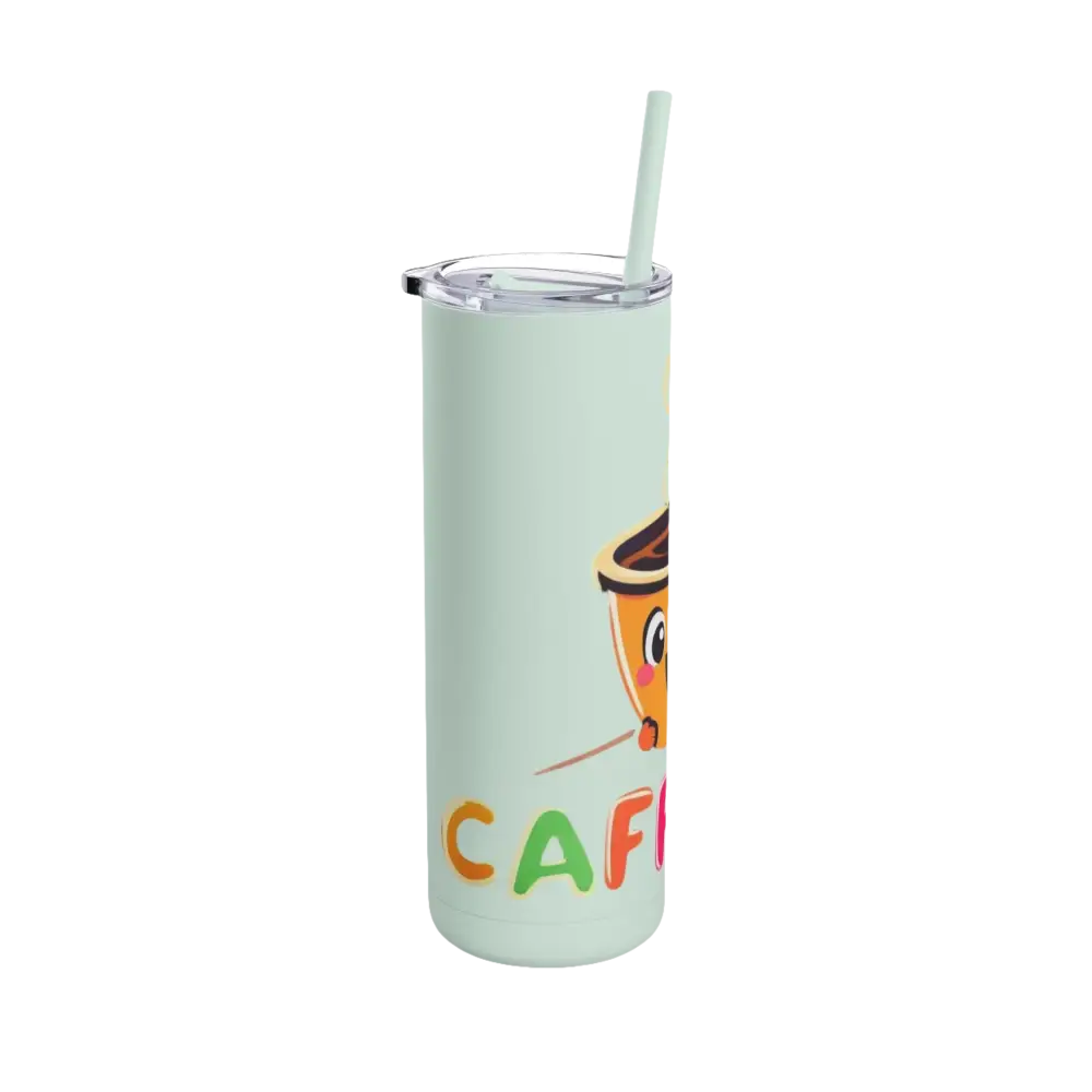 Cartoon coffee tumbler with straw from Matte 20oz Insulated Coffee Tumbler collection