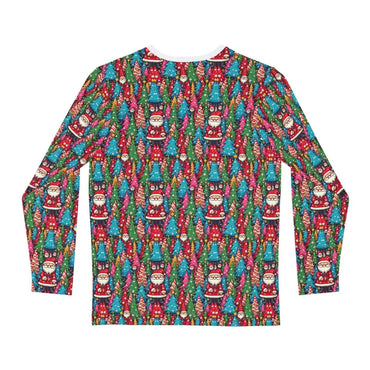 Long-sleeved Christmas-themed shirt featuring a festive gnome design for men