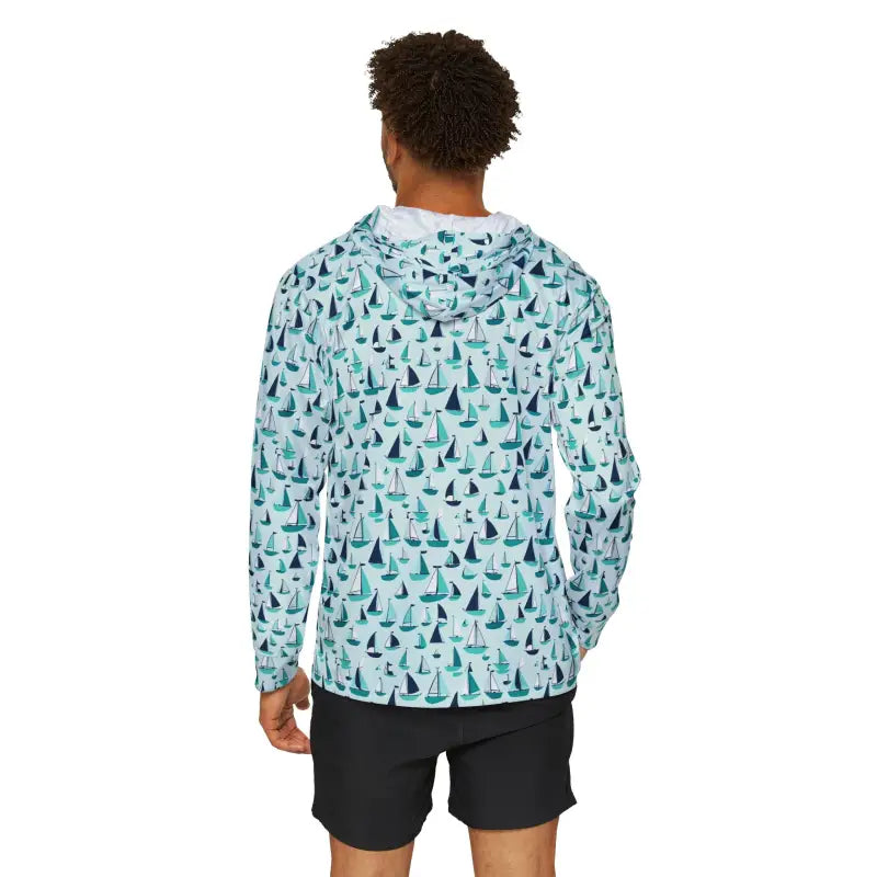 Men’s Sports Warmup Hoodie featuring a Nautical Sailboat design and hooded style