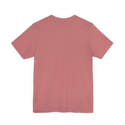 Rose-colored t-shirt featuring Minimalist Just Vibe Graphic Tee design for casual wear