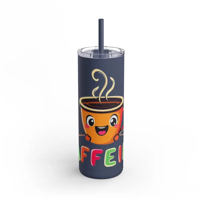 Mint and Black Cartoon Coffee Tumbler 20oz Insulated with Straw for beverages