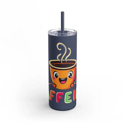 Mint and Black Cartoon Coffee Tumbler 20oz Insulated with Straw for beverages