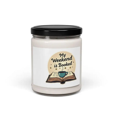 My Weekend Is Booked Soy Wax Scented Candle jar showcasing its elegant design