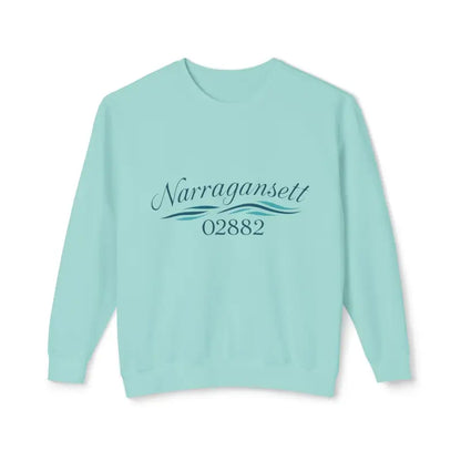Light blue Narragansett 02882 unisex lightweight crewneck sweatshirt, cozy and stylish