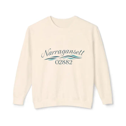 Beige crewneck sweatshirt from Narragansett 02882, featuring a cozy and stylish design