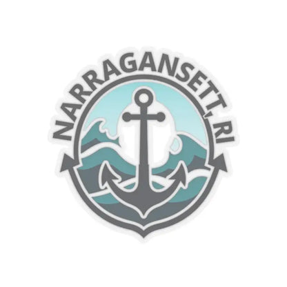 Narragansett RI anchor emblem on a Narragansett Nautical Anchor Sticker product