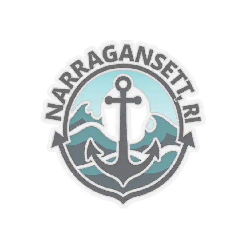 Colorful Narragansett RI nautical anchor sticker for coastal-themed decor and gifts