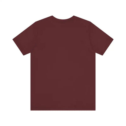 Maroon t-shirt from Narragansett Sunset Unisex Jersey Tee collection displayed elegantly