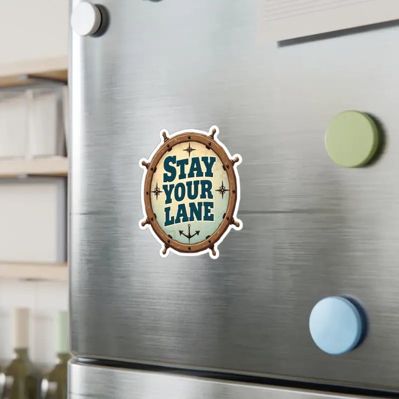 Nautical-themed Stay Your Lane magnet for decorative and practical use