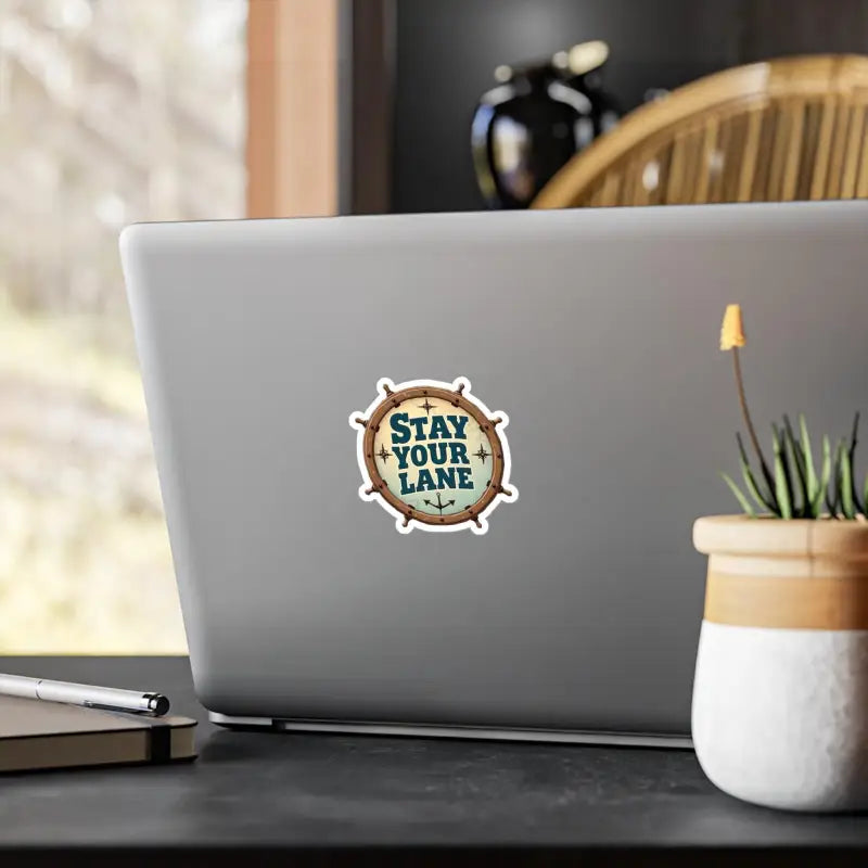 Nautical themed Stay Your Lane decal sticker displayed on a clean surface