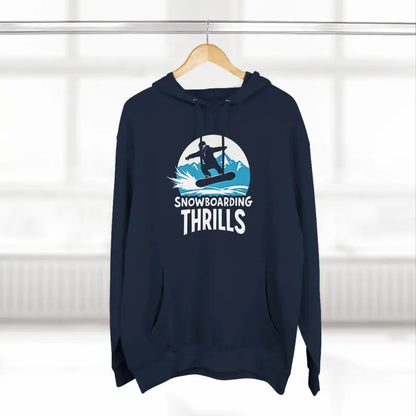 Navy Blue Snowboarding Fleece Hoodie for winter sports and outdoor activities