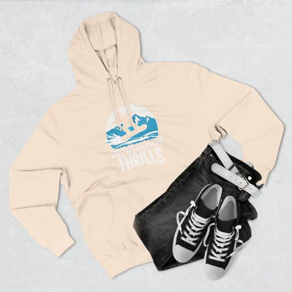 Beige hoodie with graphic featured in Navy Blue Snowboarding Fleece Hoodie product