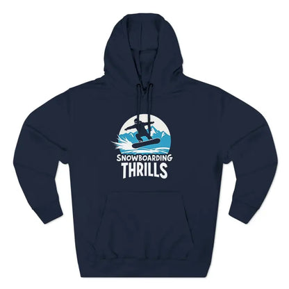 Navy Blue Snowboarding Fleece Hoodie for outdoor winter sports and casual wear