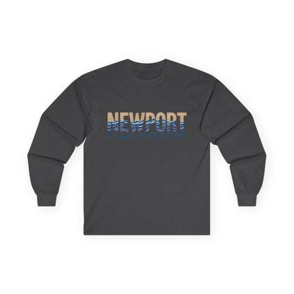 Gray long-sleeved Newport Coastal Vibes Unisex Shirt for casual wear