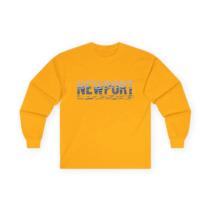 Yellow long-sleeved Newport Coastal Vibes Unisex Shirt for casual fashion