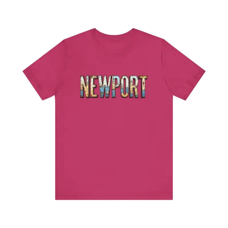 Pink Newport Graphic Unisex Coastal Jersey Tee for casual and stylish wear
