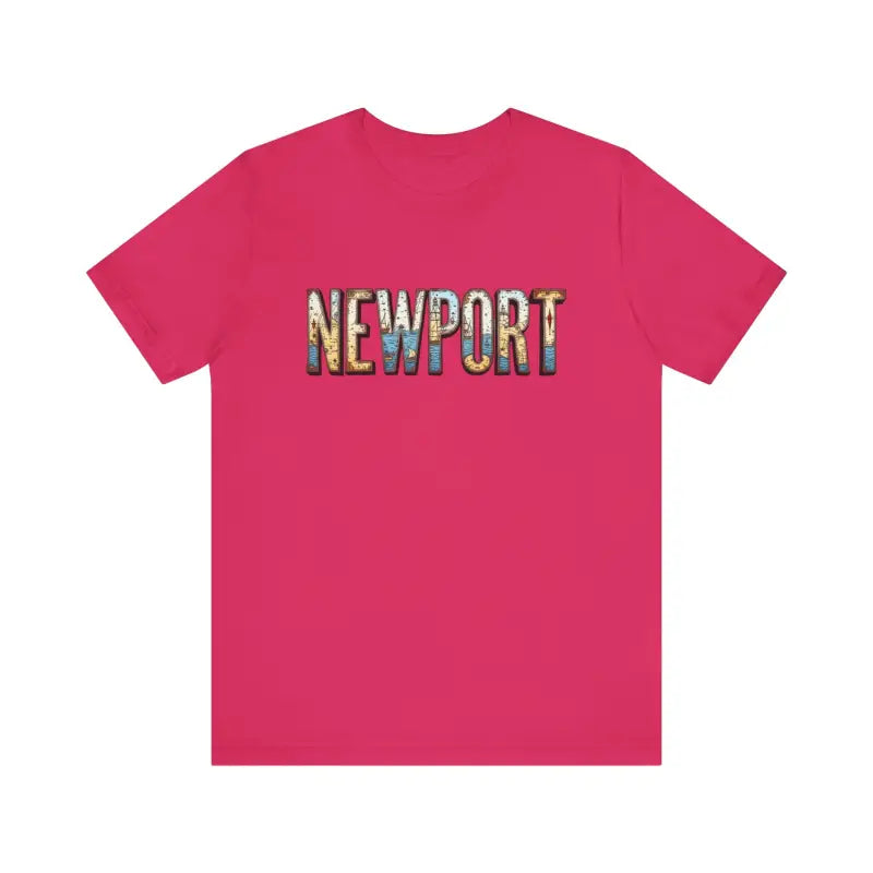 Pink Newport Graphic Unisex Coastal Jersey Tee for stylish casual wear