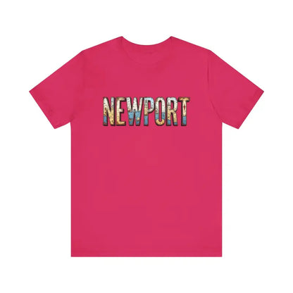 Pink Newport Graphic Unisex Coastal Jersey Tee for stylish casual wear