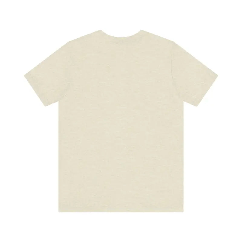 Beige short-sleeved Newport Graphic Unisex Coastal Jersey Tee for casual wear