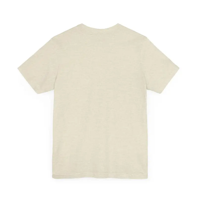 Beige short-sleeved Newport Graphic Unisex Coastal Jersey Tee for casual wear