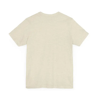 Beige short-sleeved Newport Graphic Unisex Coastal Jersey Tee for casual wear