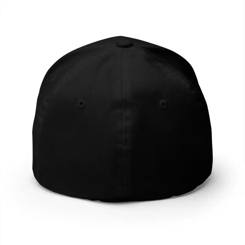 Black fitted baseball cap featuring Newport Rhode Island embroidered design for casual style