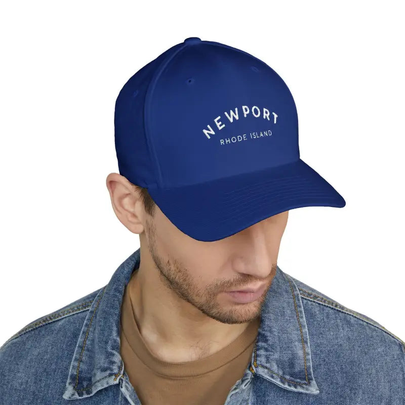 Blue baseball cap from Newport Rhode Island Embroidered Cap stylish casual hat