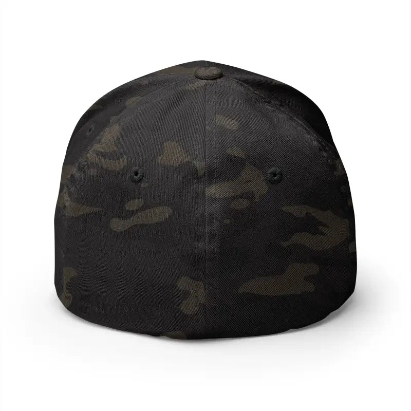 Camo fitted cap featuring Newport Rhode Island embroidery in a stylish casual design