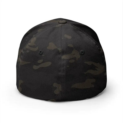 Camo fitted cap featuring Newport Rhode Island embroidery in a stylish casual design