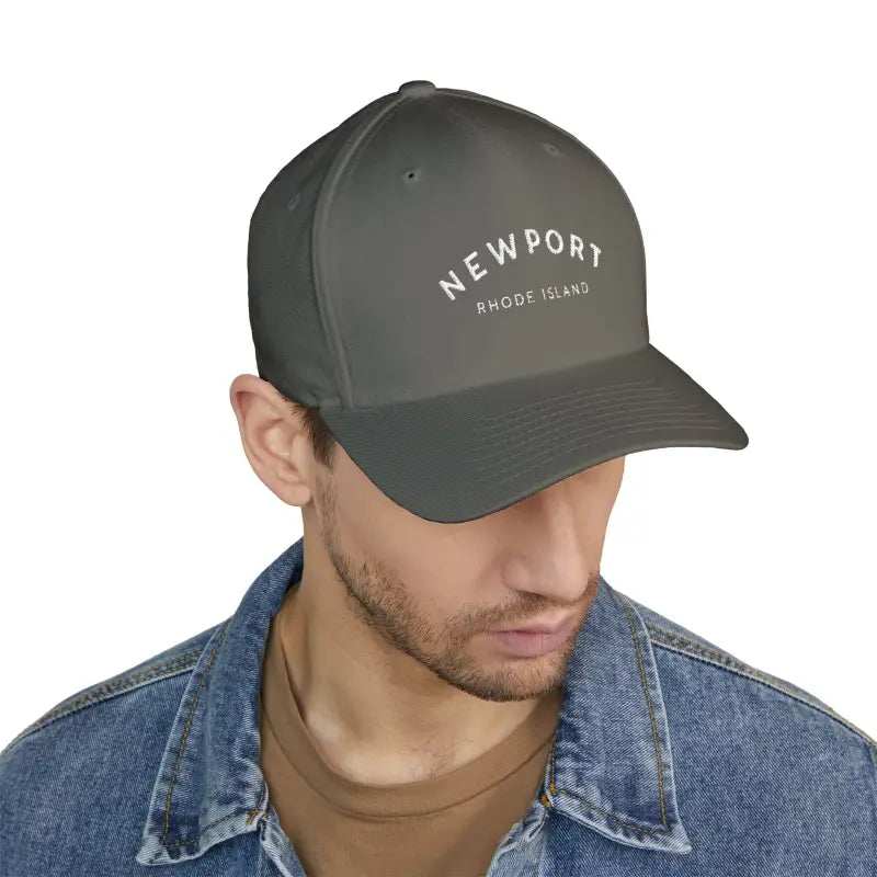 Gray Newport baseball cap from the Newport Rhode Island Embroidered Cap collection