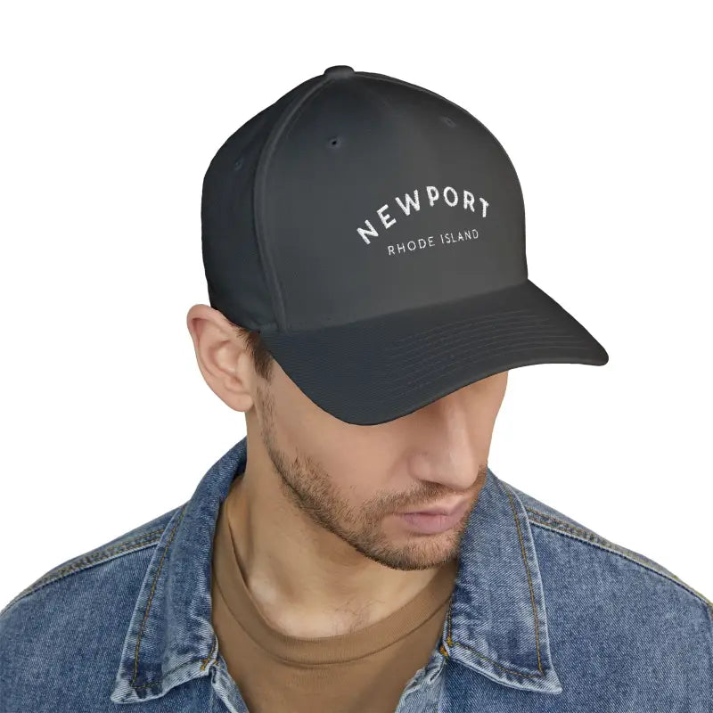 Gray Newport baseball cap featured in Newport Rhode Island Embroidered Cap product