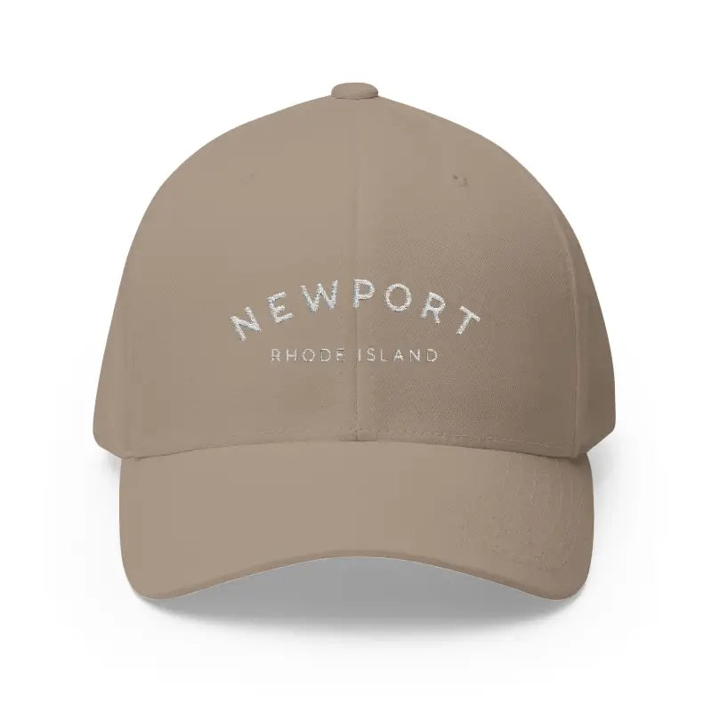 Khaki baseball cap from Newport Rhode Island Embroidered Cap for stylish casual wear