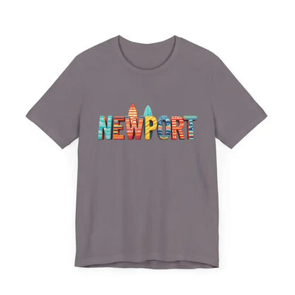 Gray Newport Surfing Inspired Unisex Jersey Tee featuring bold graphic design
