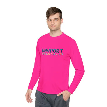 Pink Newport Unisex Lightweight Long Sleeve Tee for comfortable casual wear