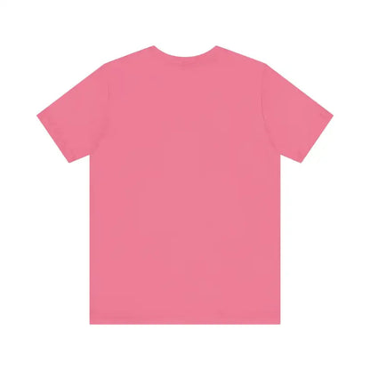 Pink short-sleeved Nobody Likes a Shady Beach Unisex Tee displayed on a neutral background