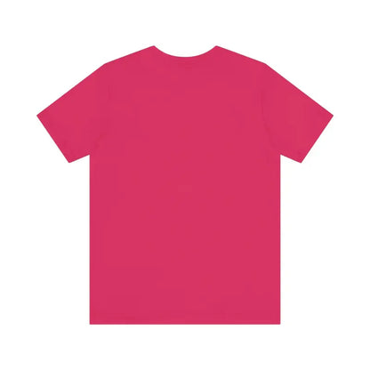 Pink short-sleeved t-shirt featuring Nobody Likes a Shady Beach design for unisex wear
