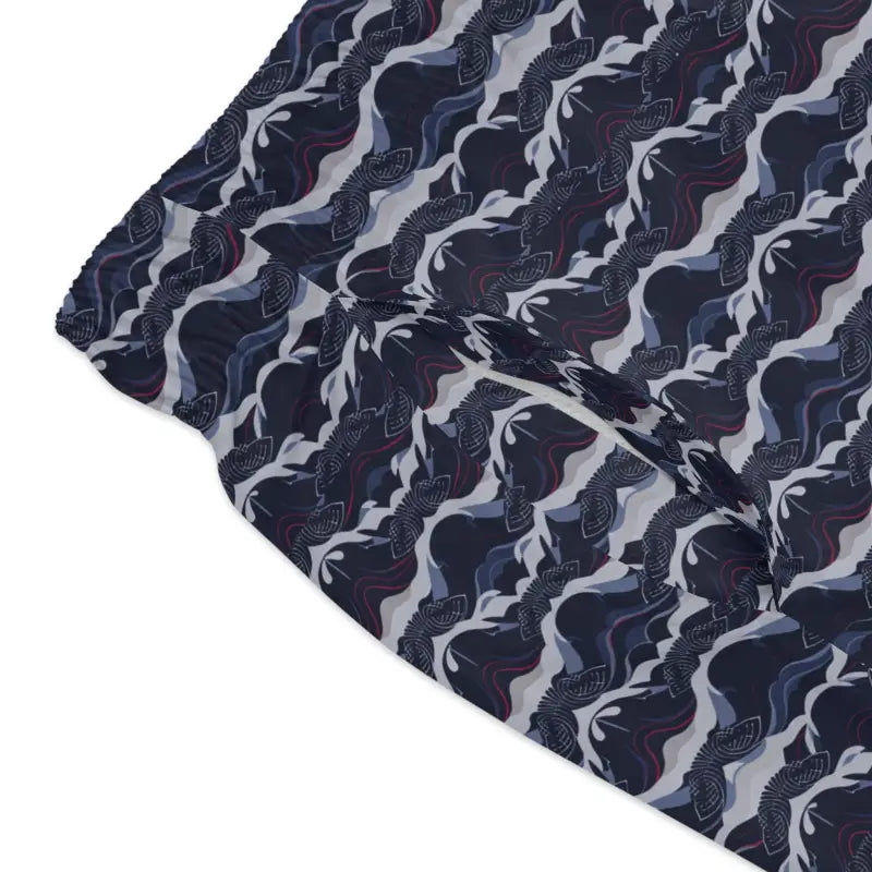 Patterned fabric showcasing vibrant waves for Ocean Wave Swim Trunks summer beachwear