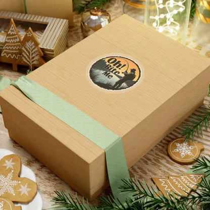 Gift box with Oh Bite Me Fishing Sticker Durable Vinyl Decal displayed creatively