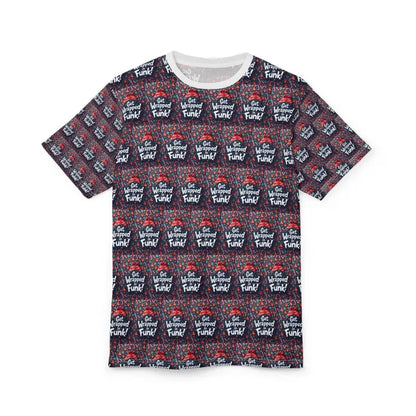 Patterned Short Sleeved Ugly Christmas Tee displayed on a neutral background