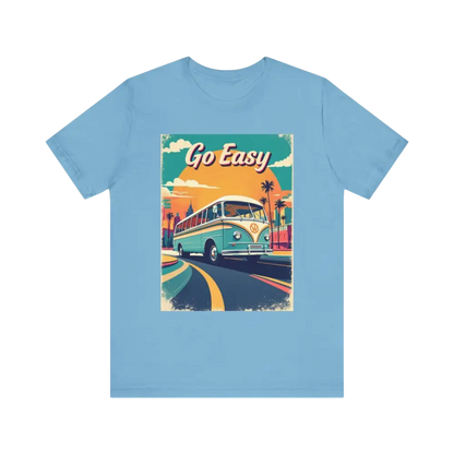 Light blue t-shirt from the Peach Retro Bus Unisex Jersey Tee collection