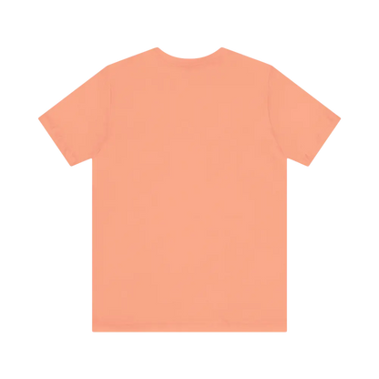 Peach Retro Bus Unisex Jersey Tee in a stylish peach-colored t-shirt design