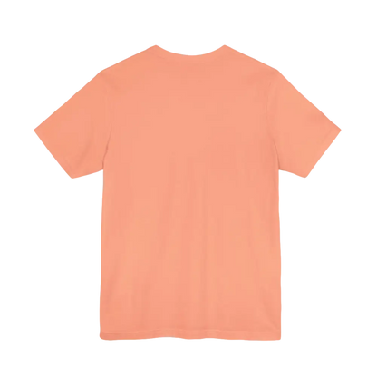 Peach-colored Peach Retro Bus Unisex Jersey Tee displayed on a neutral background