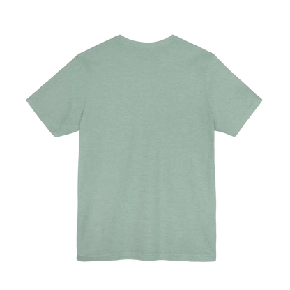 Light green Peach Retro Bus Unisex Jersey Tee displayed on a neutral background