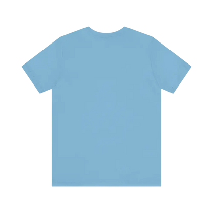 Light blue Peach Retro Bus Unisex Jersey Tee for casual style and comfort