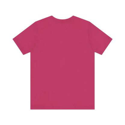 Magenta t-shirt from Peach Retro Bus Unisex Jersey Tee collection on display