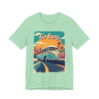 Mint green t-shirt from the Peach Retro Bus Unisex Jersey Tee collection