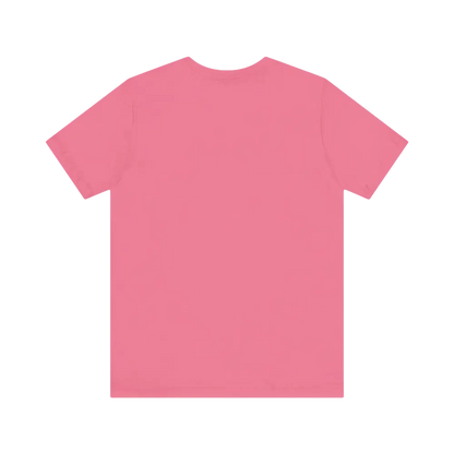Pink short-sleeved t-shirt from the Peach Retro Bus Unisex Jersey Tee collection