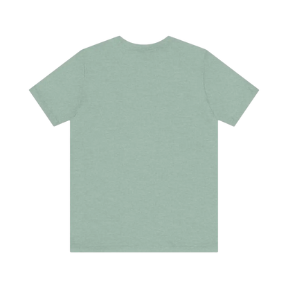 Seafoam green Peach Retro Bus Unisex Jersey Tee displayed on a neutral background