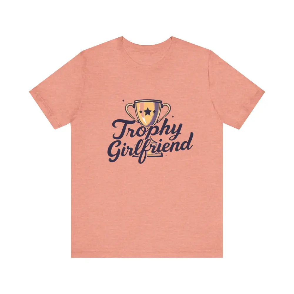 Peach Trophy Girlfriend Unisex T Shirt in soft peach color for casual wear