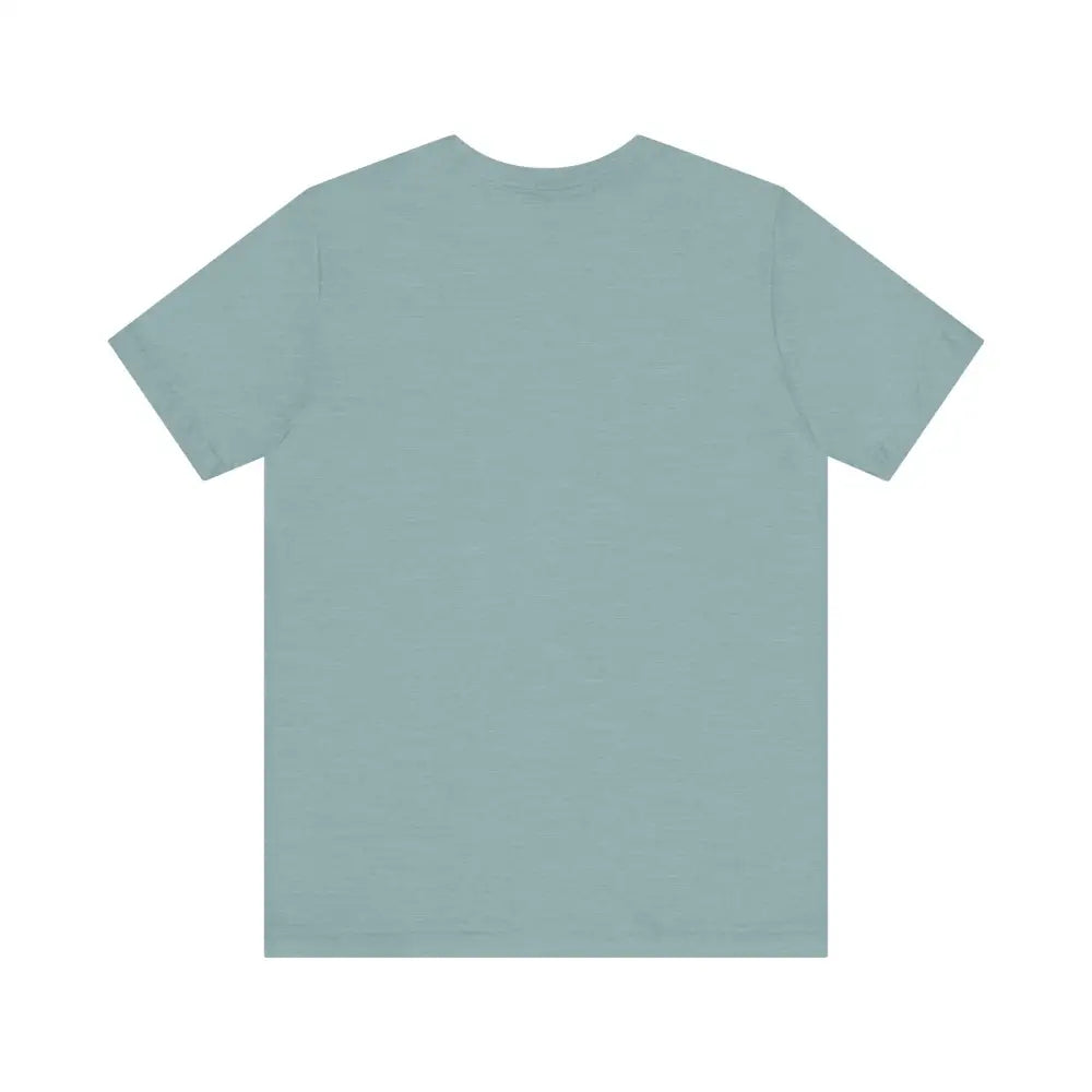 Light blue Peach Trophy Girlfriend Unisex T-Shirt displayed on a hanger